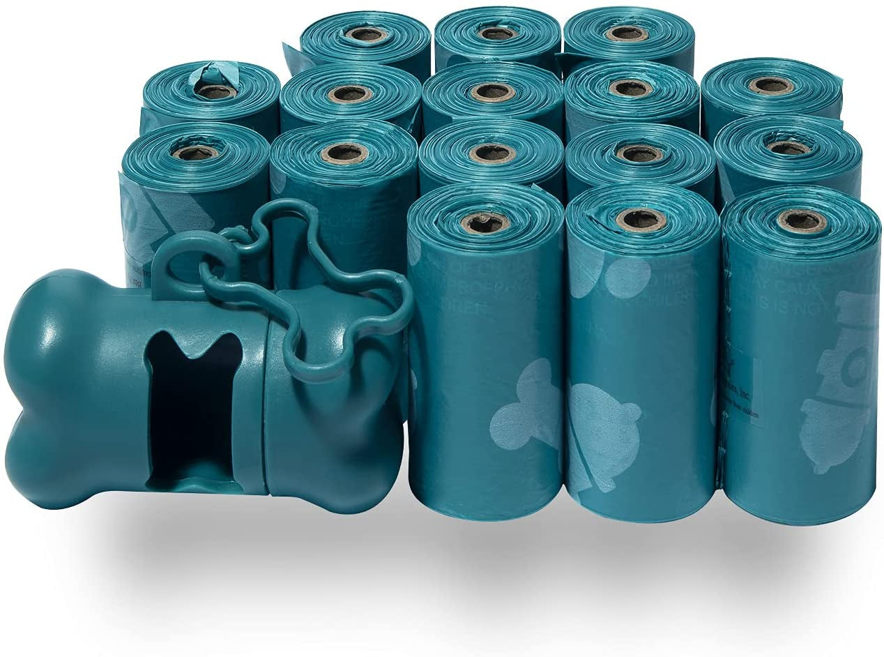 Dog Poop Bags (240 Count) – Leak-Proof, Tear-Resistant Waste Bags for Outdoor Walks & Travel – Heavy-Duty, Thick Plastic with Blue Stripes – Convenient Roll Replacements for Puppies & Dogs/ Real Petential
