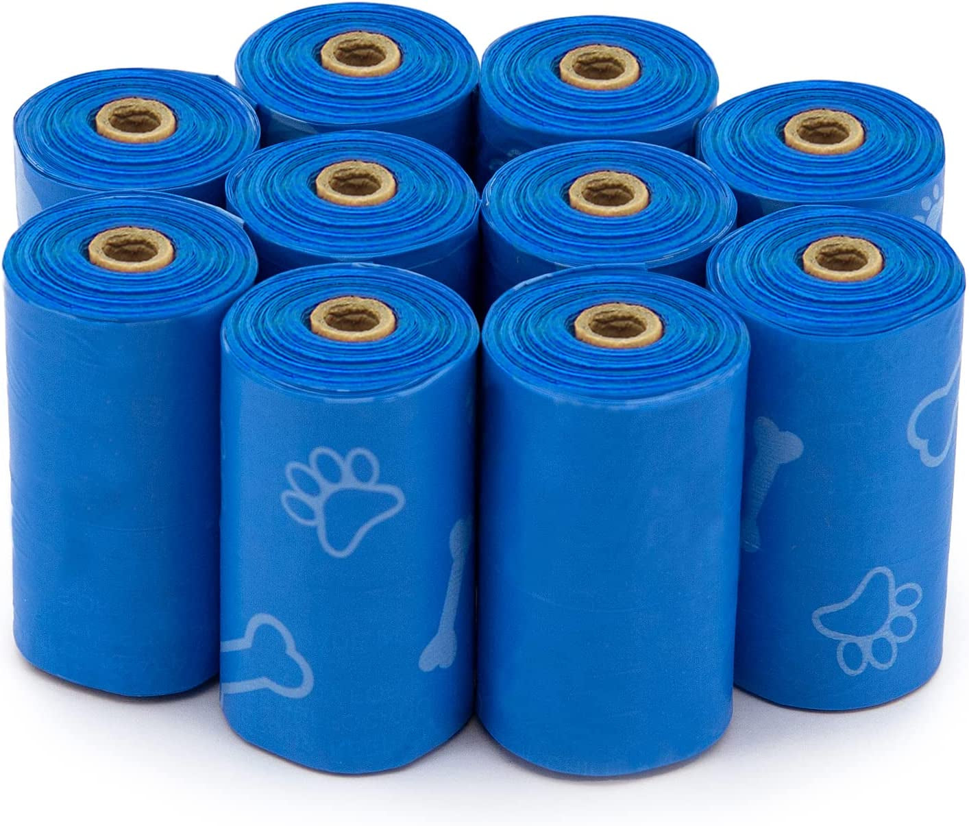 Dog Poop Bags (240 Count) – Leak-Proof, Tear-Resistant Waste Bags for Outdoor Walks & Travel – Heavy-Duty, Thick Plastic with Blue Stripes – Convenient Roll Replacements for Puppies & Dogs/ Real Petential