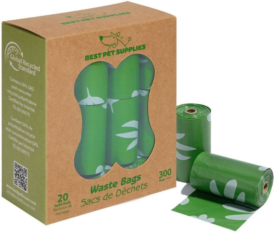Dog Poop Bags (240 Count) – Leak-Proof, Tear-Resistant Waste Bags for Outdoor Walks & Travel – Heavy-Duty, Thick Plastic with Blue Stripes – Convenient Roll Replacements for Puppies & Dogs/ Real Petential