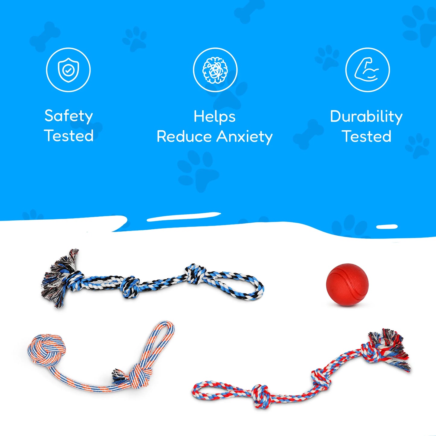 4-Pack Dog Toy Set for Large Dogs – Durable Ropes & Ball for Aggressive Chewers – Heavy-Duty Chew Toys for Strong Dogs/ Real Petential