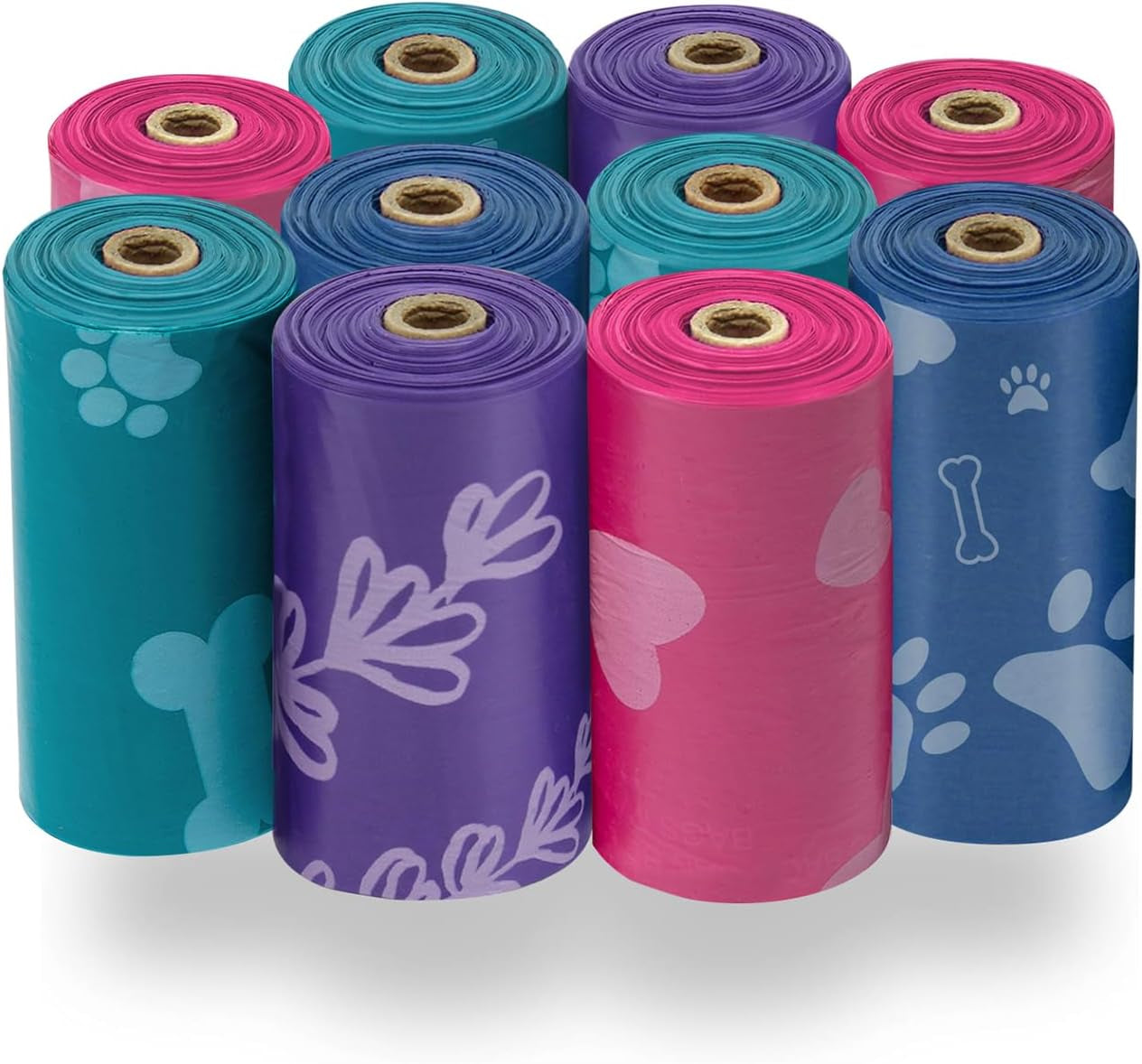 Dog Poop Bags (240 Count) – Leak-Proof, Tear-Resistant Waste Bags for Outdoor Walks & Travel – Heavy-Duty, Thick Plastic with Blue Stripes – Convenient Roll Replacements for Puppies & Dogs/ Real Petential