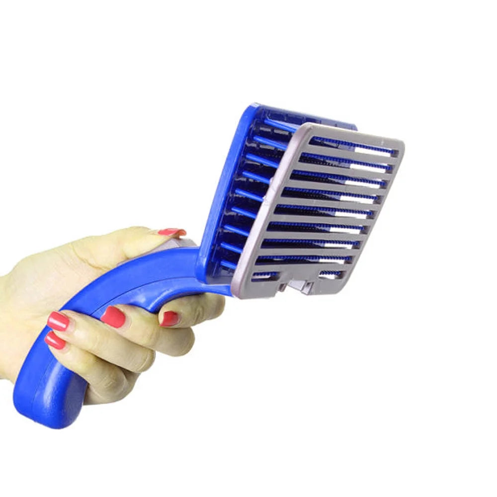 Self-Cleaning Slicker Brush for Dogs & Cats – Pet Grooming Shedding Brush Comb & Rake – Perfect for Detangling & Removing Loose Fur/ Real Petential