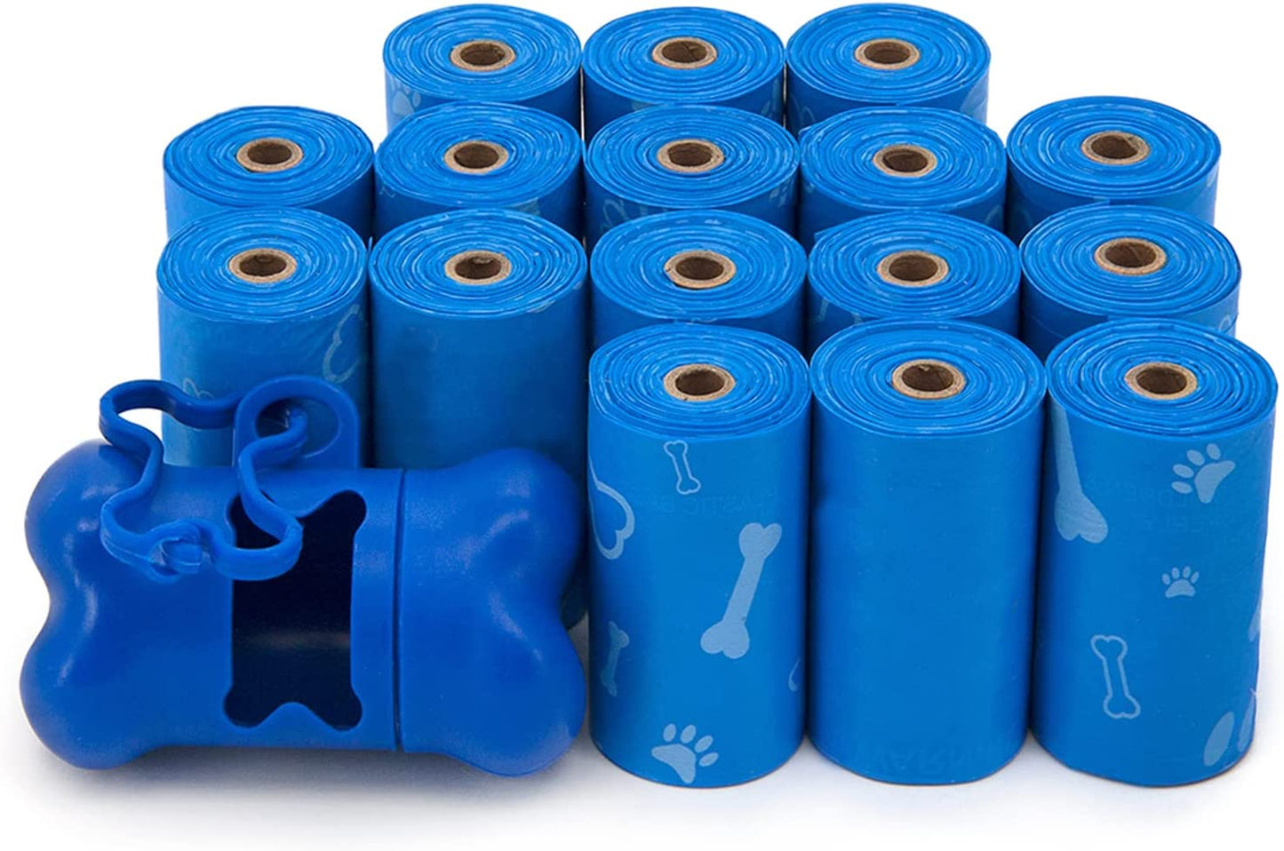Dog Poop Bags (240 Count) – Leak-Proof, Tear-Resistant Waste Bags for Outdoor Walks & Travel – Heavy-Duty, Thick Plastic with Blue Stripes – Convenient Roll Replacements for Puppies & Dogs/ Real Petential