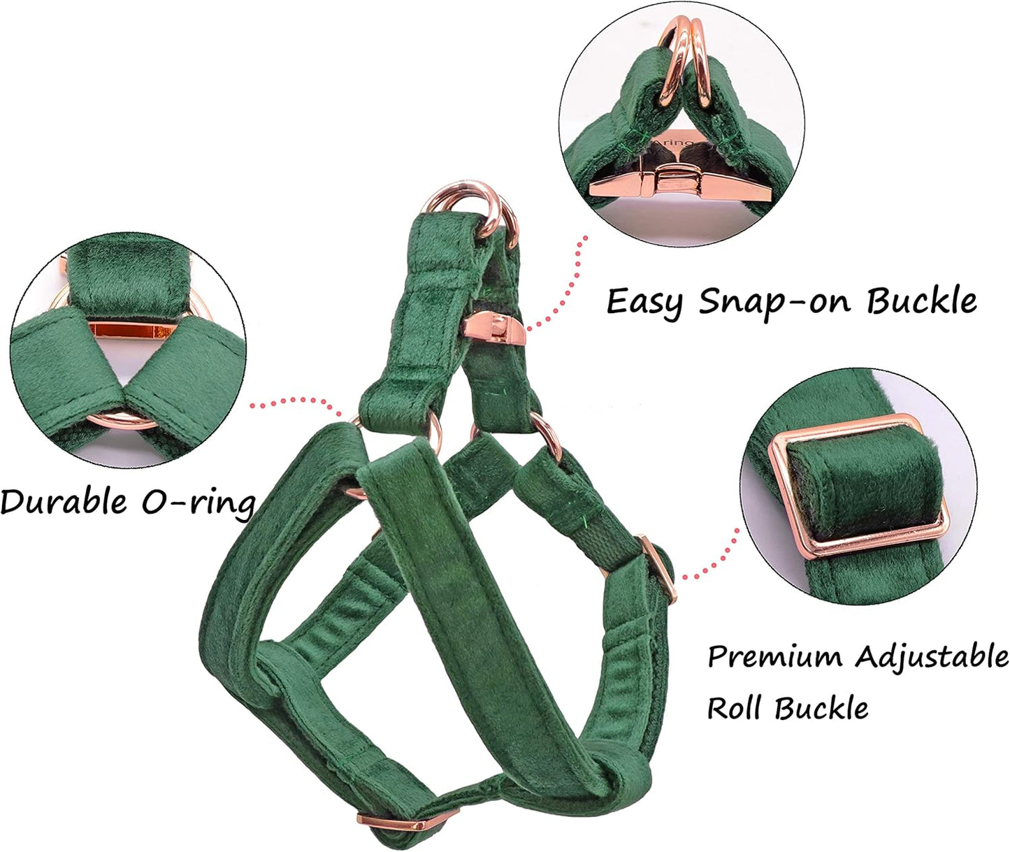 Velvet Dog Halter Harness – No-Pull, Adjustable Harness for Small, Medium & Large Dogs – Soft, Comfortable, and Secure Fit for Walking and Training/ Real Petential