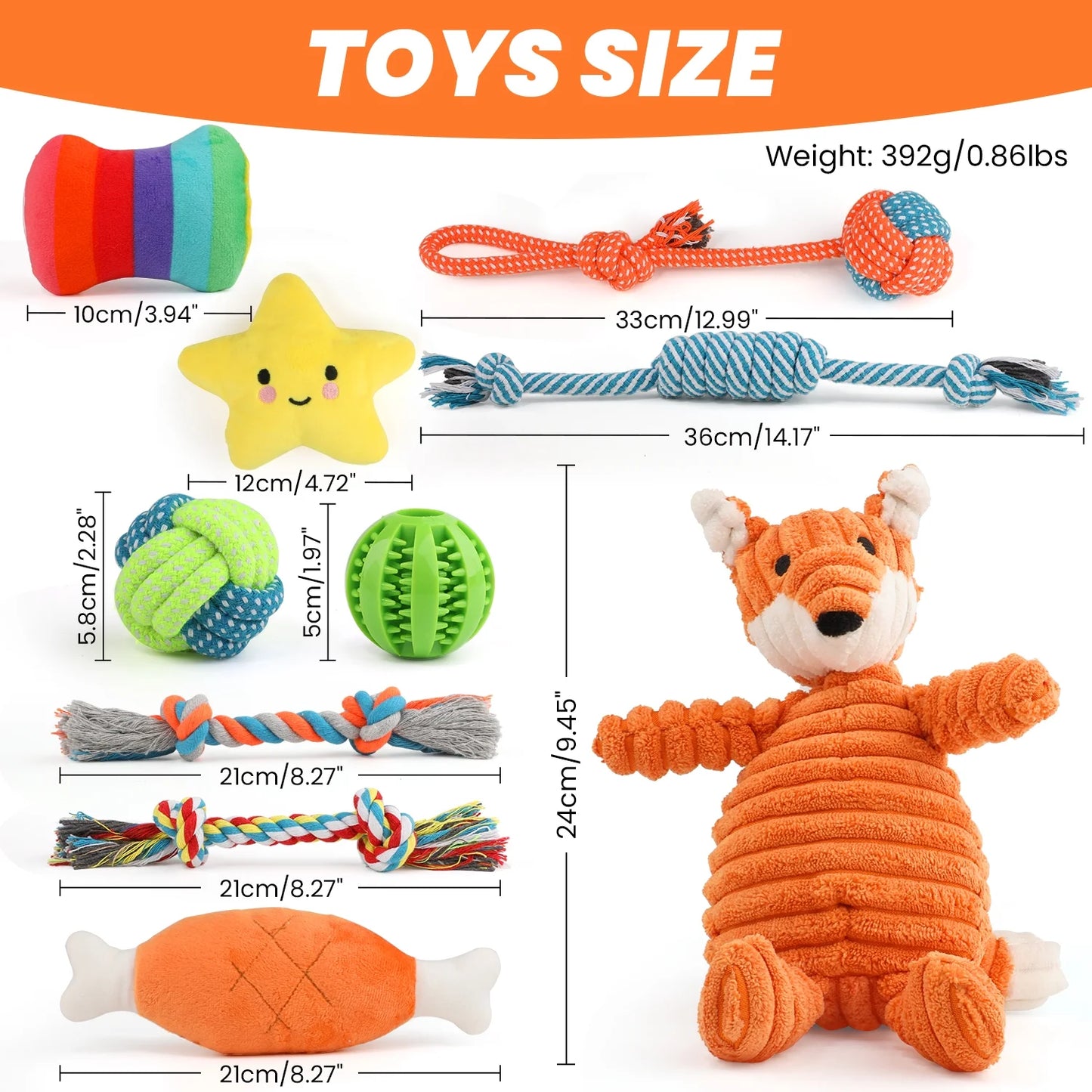 10-Pack Dog Toys for Small Dogs – Puppy Chew Toys for Teething & Training – Plush Squeaky Toys, Treat Ball & Rope Toys for Mental Stimulation & Play/ Real Petential