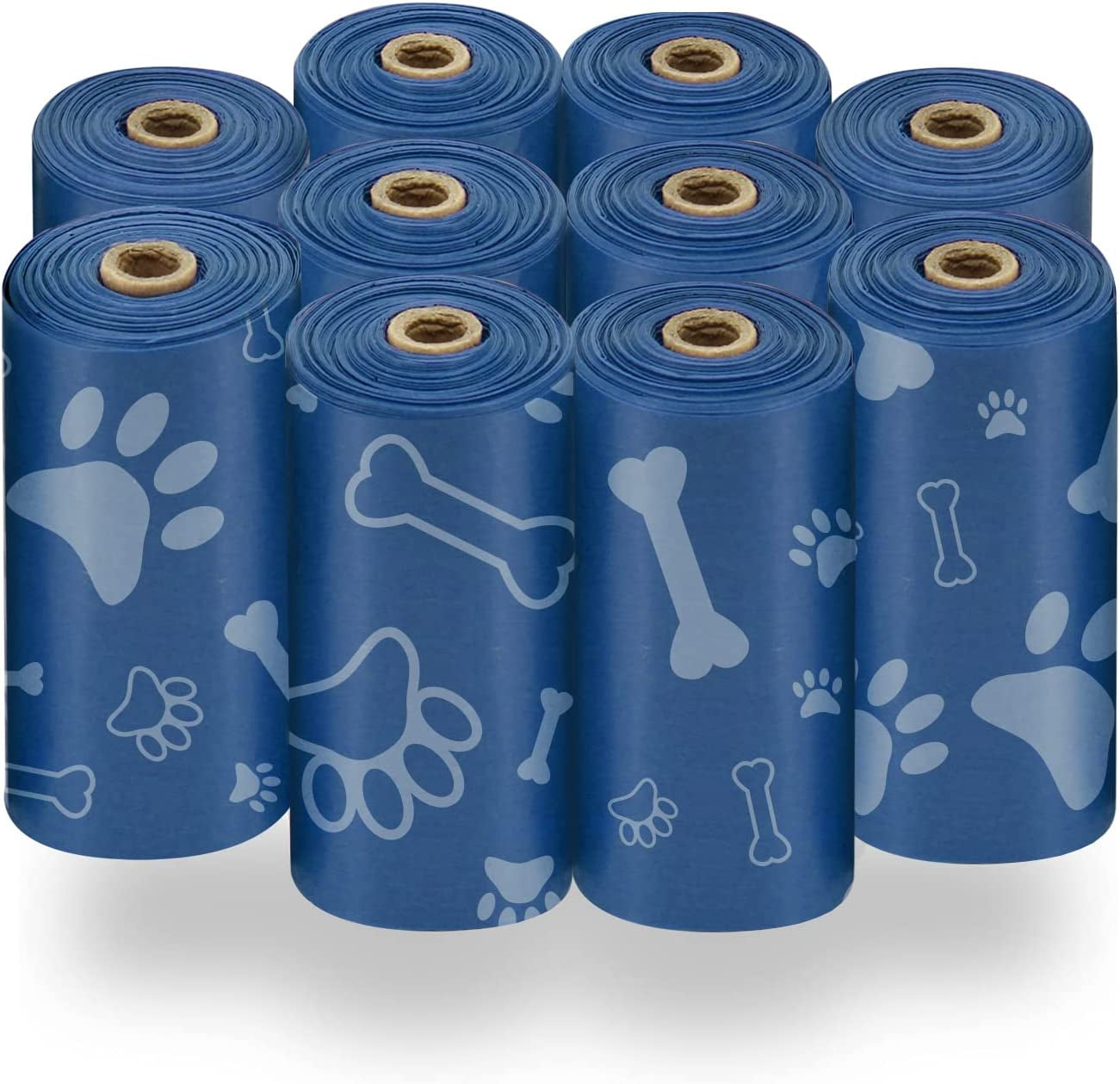 Dog Poop Bags (240 Count) – Leak-Proof, Tear-Resistant Waste Bags for Outdoor Walks & Travel – Heavy-Duty, Thick Plastic with Blue Stripes – Convenient Roll Replacements for Puppies & Dogs/ Real Petential