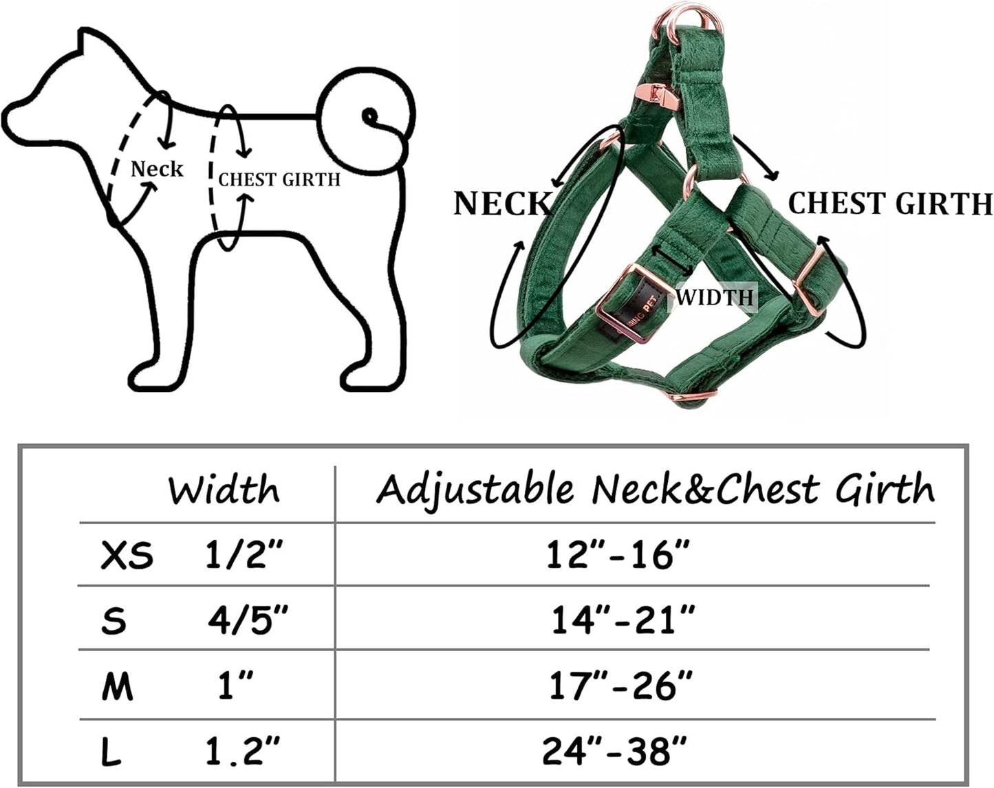 Velvet Dog Halter Harness – No-Pull, Adjustable Harness for Small, Medium & Large Dogs – Soft, Comfortable, and Secure Fit for Walking and Training/ Real Petential