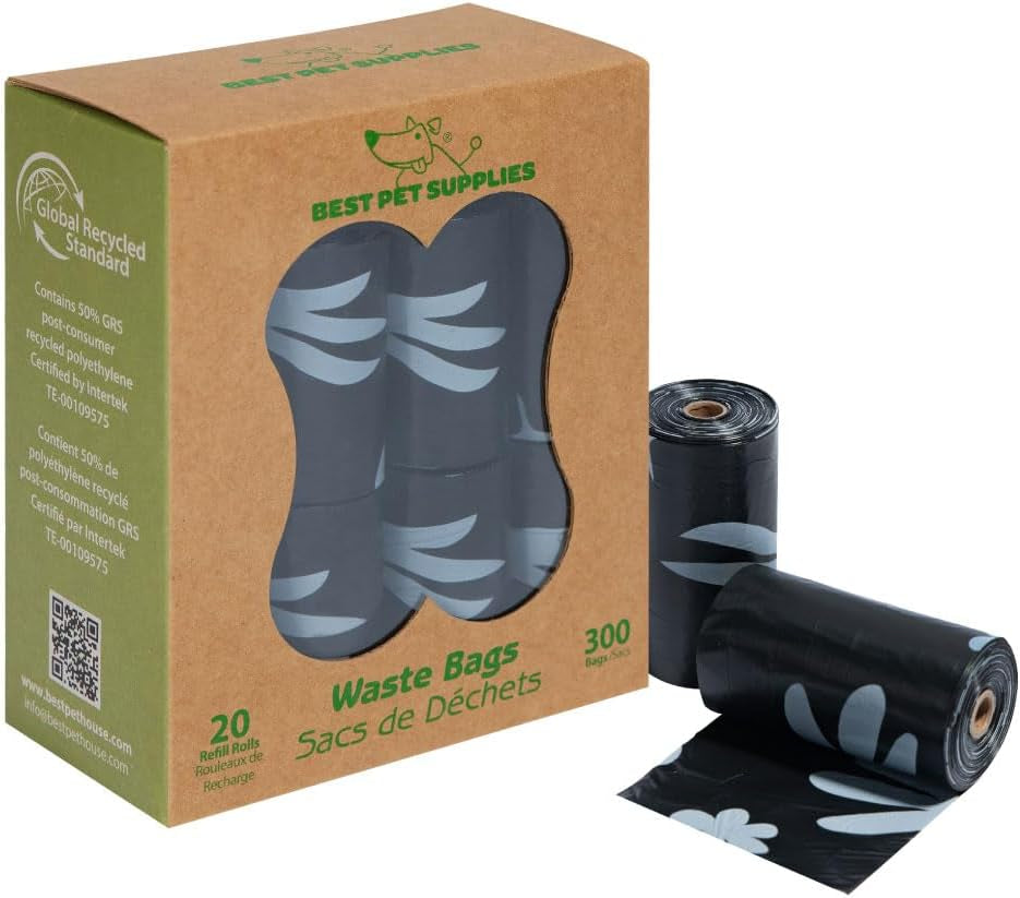 Dog Poop Bags (240 Count) – Leak-Proof, Tear-Resistant Waste Bags for Outdoor Walks & Travel – Heavy-Duty, Thick Plastic with Blue Stripes – Convenient Roll Replacements for Puppies & Dogs/ Real Petential