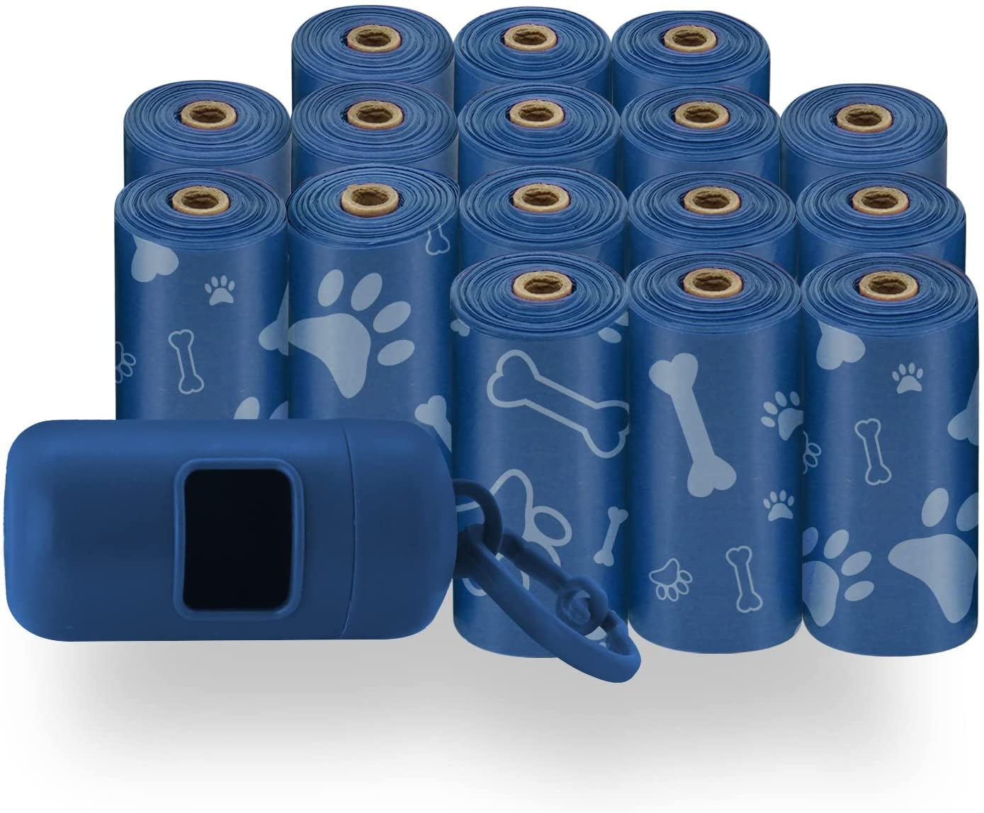 Dog Poop Bags (240 Count) – Leak-Proof, Tear-Resistant Waste Bags for Outdoor Walks & Travel – Heavy-Duty, Thick Plastic with Blue Stripes – Convenient Roll Replacements for Puppies & Dogs/ Real Petential