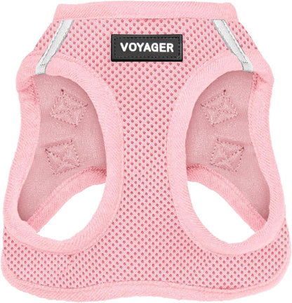 Voyager Step-In Air Dog Harness – No-Pull, Reflective Mesh Vest for Small & Medium Dogs & Cats – Secure Fit with Hook & Loop, Buckle & Double D-Rings – All-Weather, Fuchsia (Size S)/ Real Petential     