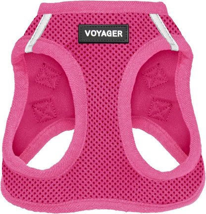 Voyager Step-In Air Dog Harness – No-Pull, Reflective Mesh Vest for Small & Medium Dogs & Cats – Secure Fit with Hook & Loop, Buckle & Double D-Rings – All-Weather, Fuchsia (Size S)/ Real Petential     