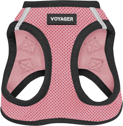 Voyager Step-In Air Dog Harness – No-Pull, Reflective Mesh Vest for Small & Medium Dogs & Cats – Secure Fit with Hook & Loop, Buckle & Double D-Rings – All-Weather, Fuchsia (Size S)/ Real Petential     